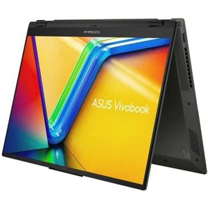 ASUS Vivobook S 16 Flip Convertible Laptop | 16"" FHD+ 16:10 Antireflecterend IPS-scherm | Intel Core i9-13900H | 16GB RAM | SSD 1 TB | Intel HD | Windows 11 | QWERTZ-toetsenbord | Midnight Black