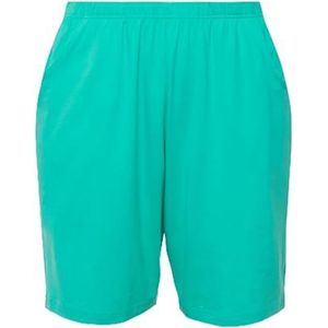 Ulla Popken, dames, grote maten, jersey shorts, zakken, elastische tailleband, groen, 40 W/32 L, Groen