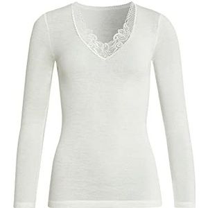 Sangora Onderhemd van scheerwol / modal voor dames, Gebroken wit