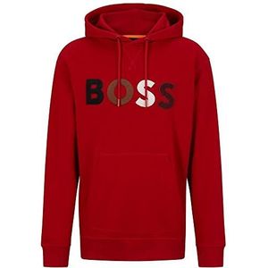 BOSS fleece heren t-shirt, Helder rood