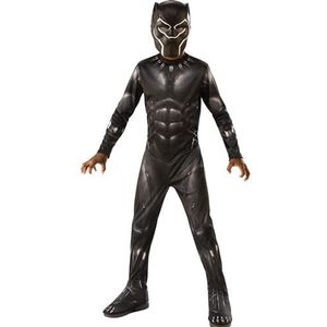 Rubie's - Officieel Avengers - Black Panther - klassiek kinderkostuum Black Panther - maat 9-10 jaar - Marvel superheld kinderkostuum met overall + masker - ideaal voor Halloween, carnaval