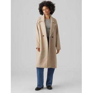 VERO MODA Vmhazel Lange Wool Coat Boos Damesjas, Silver Mink/Details: mix