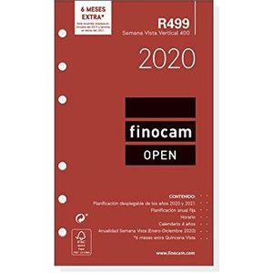 Finocam - Jaarplanner 2020 week verticaal zicht Open R499 Spaans, 400 - 91 x 152 mm