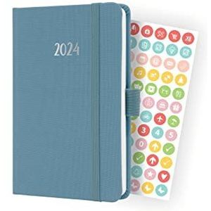 SIGEL J4400 Jolie Weekoverzichten 2024, A6, hardcover, met textielband, elastiek, penlus, zakvak, 174 pagina's, FSC-gecertificeerd