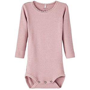 NAME IT Nbfkab Ls Noos Bodysuit voor meisjes, Deauville Mauve/Detail: Melange