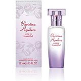 Christina Aguilera Eau So Beautiful, Eau de Parfum voor dames, 15 ml, verstuiver, bloemige en houtachtige geur, luxe geur