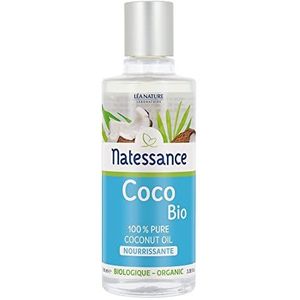 Natessance - Biologische kokosolie – 100% zuiver, 100% plantaardig – voedt de huid – gezicht, lichaam en haar – rijk aan laurinezuur – maagdelijke olie met koude druk – fles 100 ml