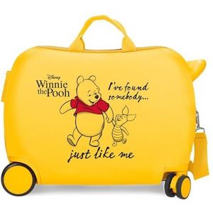 Disney Winnie The Pooh Kinderkoffer, oker, 50 x 39 x 20 cm, stijf, ABS-combinatie, 78 l, 1,8 kg, 4 wielen, handbagage, geel, kinderkoffer, geel, koffer voor kinderen, Geel., Koffer voor kinderen