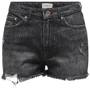 ONLY Onlfine Hw Reg DST Rw DNM Anabox Short en jean pour femme, Noir, XXS