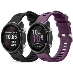 Shecret 2 stuks 20 mm reservebandjes voor Garmin Vivoactive 3/3 Music/Venu/Venu 2 Plus/Forerunner 245/645/55, zachte siliconen snelsluiting voor Garmin Vivomove HR, zwart paars