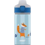 SIGG Fox Drinkfles voor kinderen (0,5 l), kleine fles zonder BPA en zonder oplosmiddel, met lekvrije sluiting, aluminium fles met rietje inbegrepen