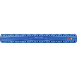 Brunnen Colour Code-liniaal voor linkshandigen en rechtshandigen, 15 cm, verschillende kleuren, 30 cm, blauw/azuurblauw