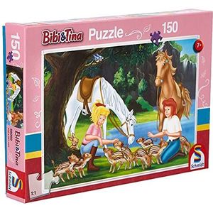Schmidt Spiele Blocksberg/Bibi & Tina puzzel Bibi en Tina-in Carrier, 150 delen, 56050