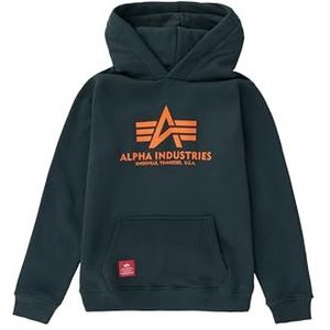 ALPHA INDUSTRIES Sweat à capuche basique unisexe pour enfants et adolescents, Bleu pétrole foncé, 122-128