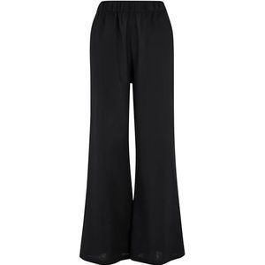 Urban Classics Pantalon large pour femme Linen Mixed Wide, Noir, XL