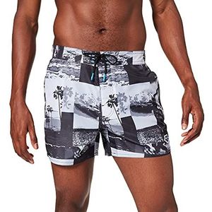 ARENA M Icons Team Stripe Allover herenshorts, zwart/meerkleurig