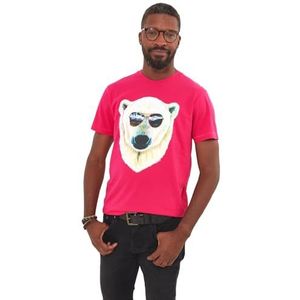Joe Browns T-shirt à manches courtes et col rond pour homme Motif ours polaire, rose, L