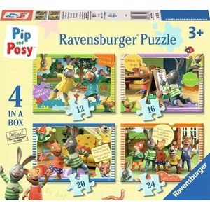 Ravensburger Pip & Posy puzzel voor kinderen vanaf 3 jaar, 4 in doos (12, 16, 20, 24 stuks) – educatief speelgoed voor peuters, 3139