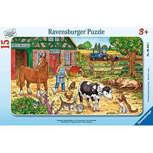 Ravensburger Kinderpuzzel - 06035 Gelukkige Bauernhofleben - Framepuzzel voor kinderen vanaf 3 jaar, met 15 delen
