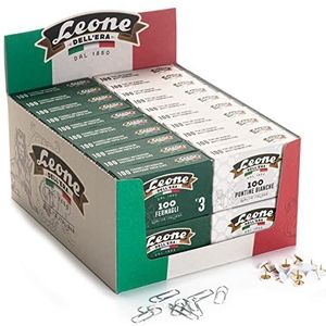 Leone Dell'Era Verzinkte punaises nr. 3 + 2000 witte punaises – standaard met 40 dozen à 100 stuks, gemaakt in Italië