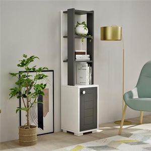 Étagère élégante - Blanc et anthracite - 29,6 x 134,6 x 21,6 cm - 100% mélamine - Épaisseur : 18 mm - Parfait pour la décoration moderne et le stockage