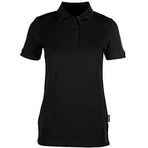 HRM Heavy Stretch Poloshirt voor dames, hoogwaardig poloshirt voor dames, van 95% katoen en 5% elastaan, basic poloshirt, wasbaar tot 40 graden, duurzame bovenstukken voor dames, werkkleding, zwart (zwart 01), XL, zwart (black 01)