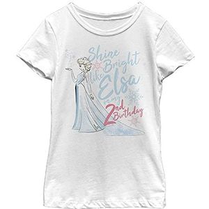 Disney Frozen Elsa Shine Bright On My 2nd Birthday Girls T-shirt, wit, Wit