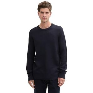 TOM TAILOR Pull pour homme, 13160 – Mélange bleu marine tricoté., M