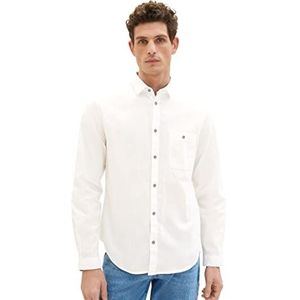 TOM TAILOR 1038456 Slim Fit overhemd met borstzak voor heren (1 stuk), 10332 - Off White