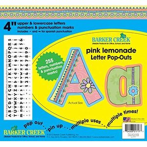 Barker Creek 10,2 cm poster letters en prikbord letters pop-outs, limonade roze (L-1717)