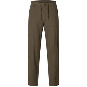 SELECTED Dames Slh172 Brody Linen Noos Slim Broek, bruin, S, Bruin