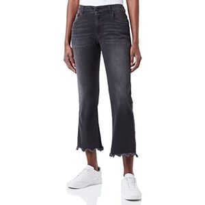 Replay Faaby Flare dames jeans kort, Zwart 098