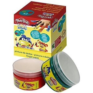 Play Doh vingerverf voor kinderen, rood, groen, 2 x 70 ml, officieel product (CyP Brands)