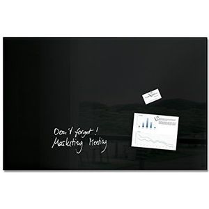 SIGEL GL140 glazen magneetbord, 100 x 65 cm, zwart, Artverum