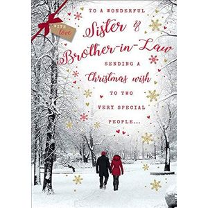 Piccadilly Greetings Kerstkaart met fotoprint ""Sister & Brother in Law"", 25,4 x 17,8 cm