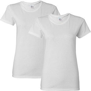 Gildan T-shirt pour femme, blanc, XL