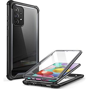 i-Blason Ares Series Beschermhoes voor Samsung Galaxy A52 4G/5G (2021), dubbellaags, robuust, transparant, met geïntegreerde displaybescherming (zwart)