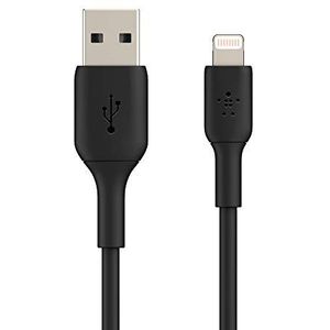 Belkin Lightning-kabel (Boost Charge Lightning naar USB voor iPhone, iPad, AirPods) MFi-gecertificeerde oplaadkabel voor iPhone (zwart, 1 m) - 2 stuks