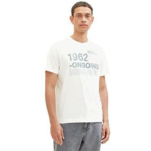 TOM TAILOR T-shirt imprimé pour homme, 10332 - Off White, XXL