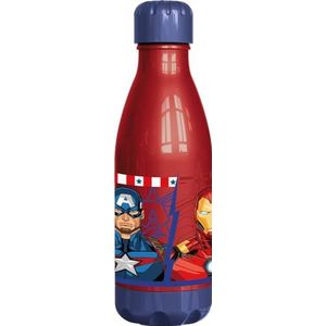 Marvel Avengers Iron Man Hulk Captain America drinkfles voor kinderen, rood, 560 ml, met schroefsluiting