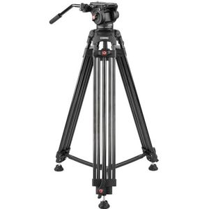 Caruba Videostar180 videostatief - professioneel statief voor soepele opnames - hoogte 180 cm - incl. vloeibare kop en snelaansluitplaat