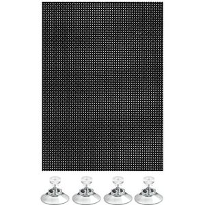 GARDINIA Flexibele zonwering, transparant, zuignappen, 100 x 150 cm, polyester, zwart