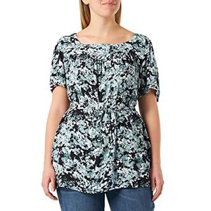 Noppies Maternity Osakis blouse, korte mouwen, allover print, voor dames, zwart - P090, 38, Black - P090