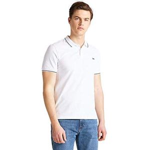 Lee pique heren poloshirt, Wit glanzend (Lj)