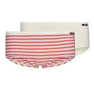 Skiny CottonLace Multipack Sous-vêtements orangefire Stripes Selection, Regular (Pack de 2) pour filles, Orangefire Stripes Selection, Regular