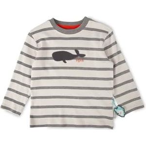 Sigikid Mini Polar Expedition T-shirt à manches longues pour garçon, Gris clair/gris rayé, 122