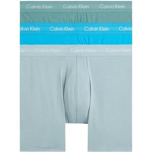 Calvin Klein Boxer Brief 3pk 000nb1770a Boxershorts voor heren, 3 stuks, Veelkleurig (Vivid Blue, Arona, Sagebush Green)