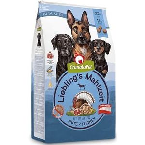 GranataPet Liebling's Mahlzeit Senior kalkoen, droge voer voor honden, voedsel voor honden zonder granen en zonder toegevoegde suikers, gezond en compleet voer, 10 kg