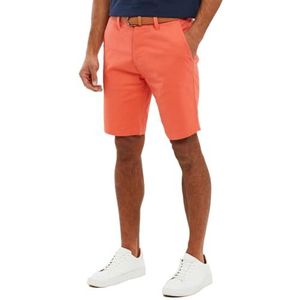 Threadbare Conta Short chino tissé avec ceinture pour homme, corail, 38W