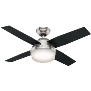 Hunter Fan 50628 plafondventilator Dante 112 cm, nikkel geborsteld met verlichting en afstandsbediening